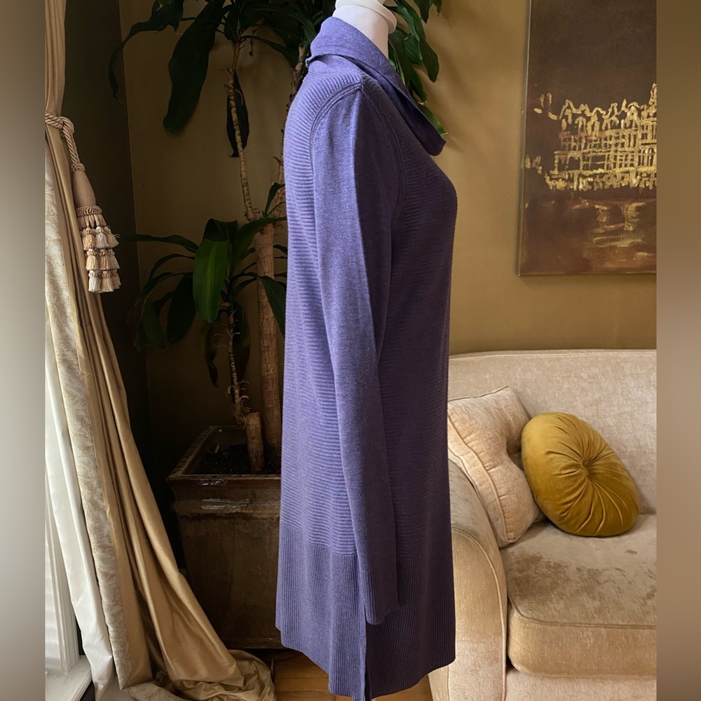 Adrienne Vittadini Women's Cowl Neck Long Sleeve Rib Knit Tunic Sweater - Picture 7 of 14